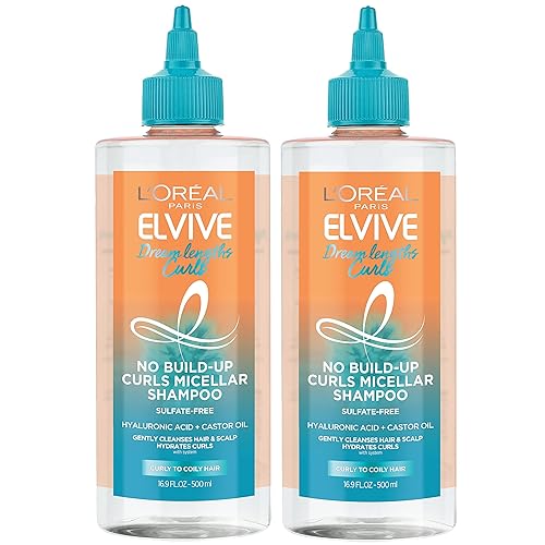 L'Oreal Paris Elvive Dream Lengths Curls No Build-Up Micellar Shampoo, Sulfate,Silicone and Paraben-Free, with Hyaluronic Acid and Castor Oil. Best