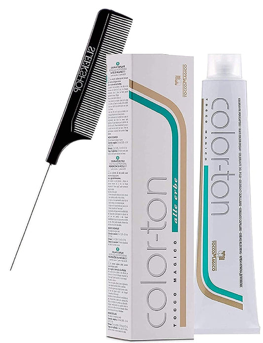 Tocco Magico Color-Ton Alle Erbe Permanent Hair Color Cream (w/Sleek Steel Pin Rat Tail Comb) Haircolor Dye Creme (5RS/5.65 Mahogany) Beauty & Personal Care Tocco Magico