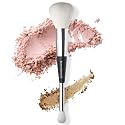 BeautiHome Makeup Brush -2-in1 Eye Blending & Powder Brush - Double-Ended Make Up Applicator Tool for Eyeshadow - vegan, white