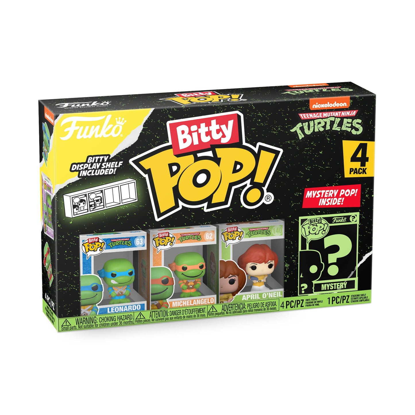 Funko Bitty POP! Teenage Mutant Ninja Turtles (TMNT) - Leonardo, 4-Pack - Leonardo, Michelangelo, April O’Neil and A Surprise Mystery Mini Figure…