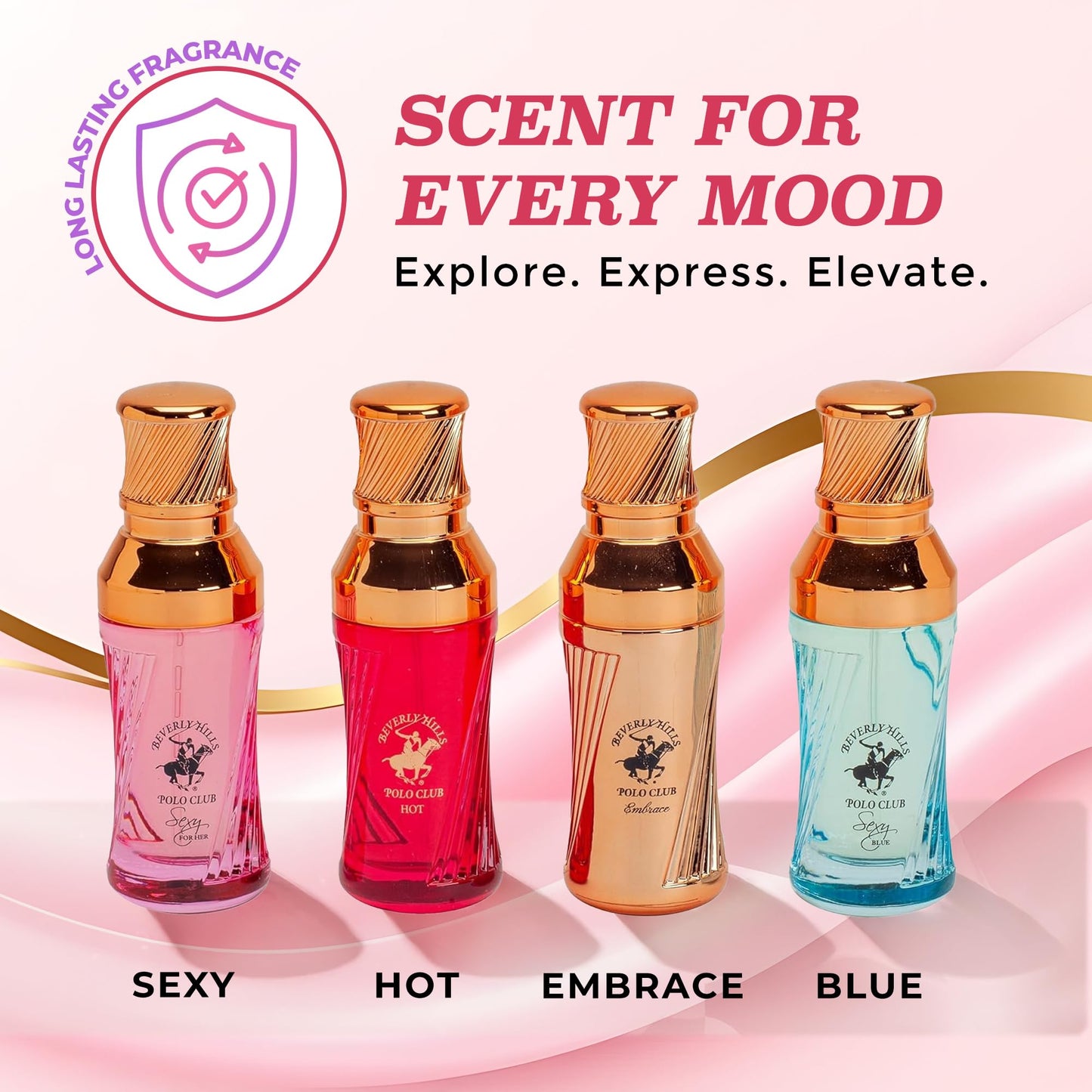 Beverly Hills Polo Club BHPC Perfume Gift Set for Women | 4 Piece Eau de Parfum Sexy, Sexy Blue, Hot, Embrace Fragrances