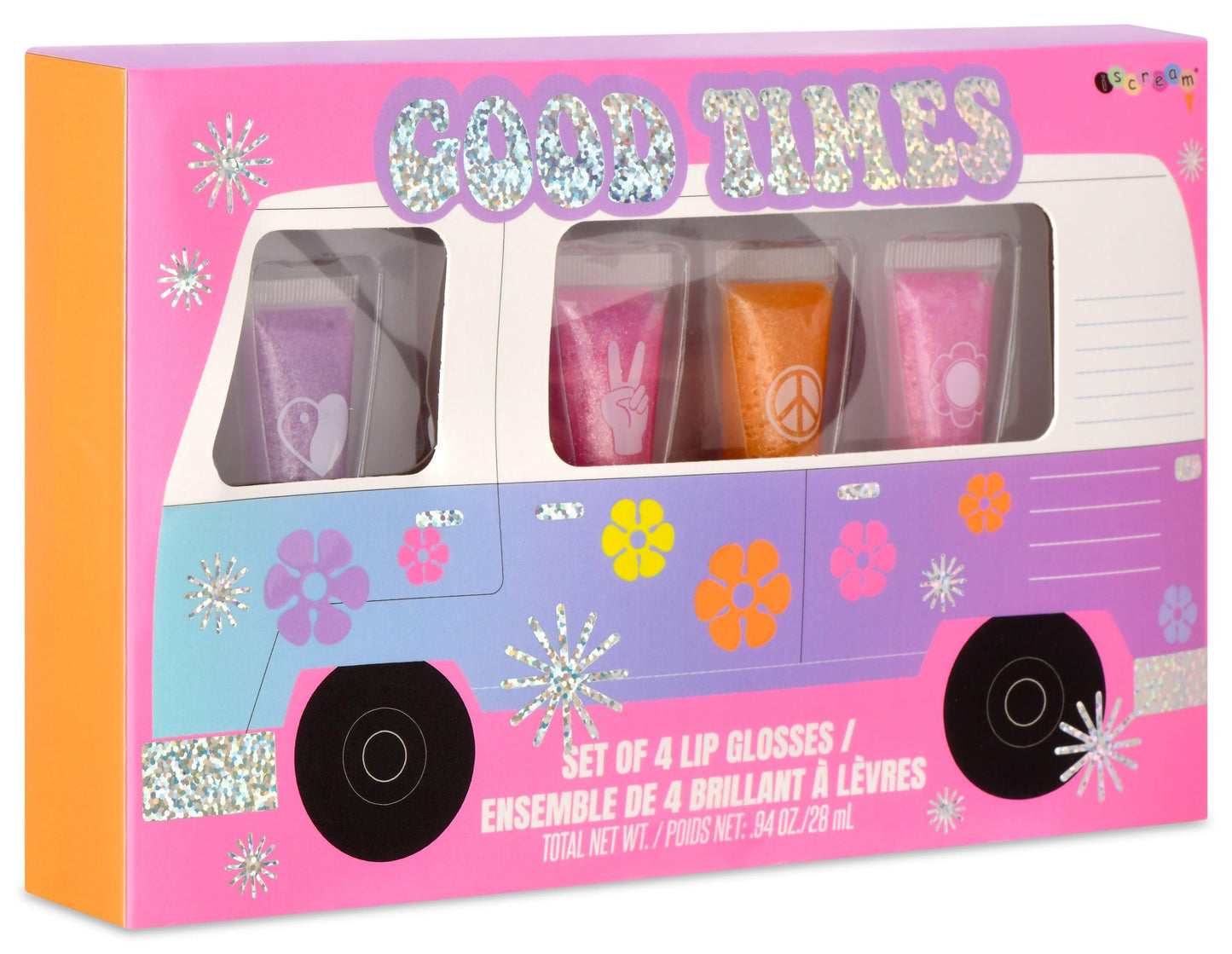 iscream Good Times 4-piece Glittery Berry Scented Classic Tube Lip Gloss Boxed Set