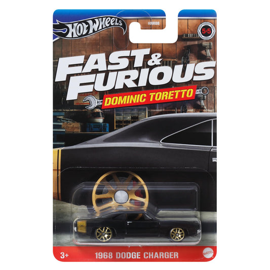 Hot Wheels Fast and FURIOUS Dominic Toretto Auto 1968 DODGE CHARGER Model Die Cast Scale 1:64 - Length 7 cm - HRW49