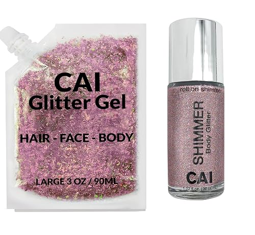Face, Body & Hair Glitter Gel - Halloween Glitter for Kids and Women - 3 Oz Cosmetic-Grade Gel w/Moon & Stars for Festivals & Halloween Party, Easy