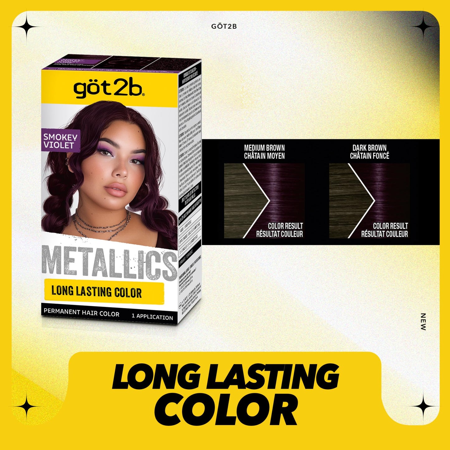 Got2b Metallics Permanent Hair Color, M49 Smoky Violet