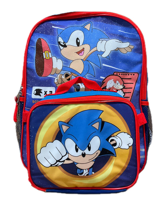 Accessory Innovations Sonic Full Size 16 Inch Backpack with Detachable Lunch Box, Blue, B23SH57027-ET