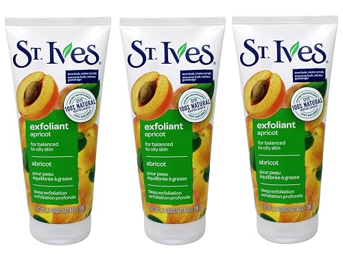 St. Ives Fresh Skin Apricot Scrub, Invigorating, Oil Free 6 Oz (Pack of 3) by St. Ives