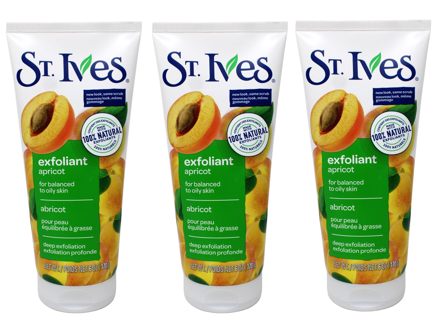 St. Ives Fresh Skin Apricot Scrub, Invigorating, Oil Free 6 Oz (Pack of 3) by St. Ives