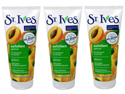 St. Ives Fresh Skin Apricot Scrub, Invigorating, Oil Free 6 Oz (Pack of 3) by St. Ives