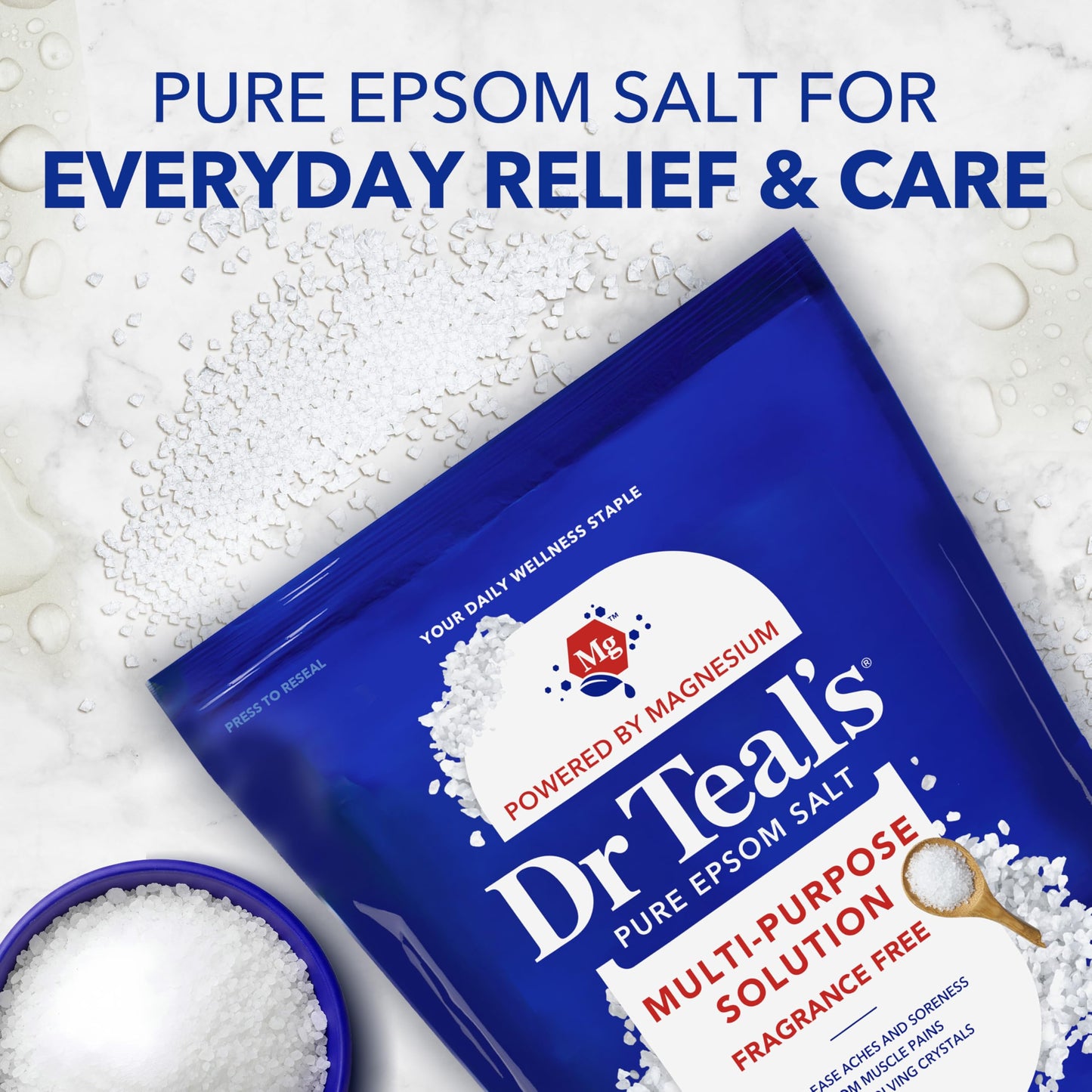 Dr Teal's Pure Epsom Salt Multipurpose Solution, Fragrance Free, Bulk Size - 19 lbs Beauty and Personal Care Dr Teal's