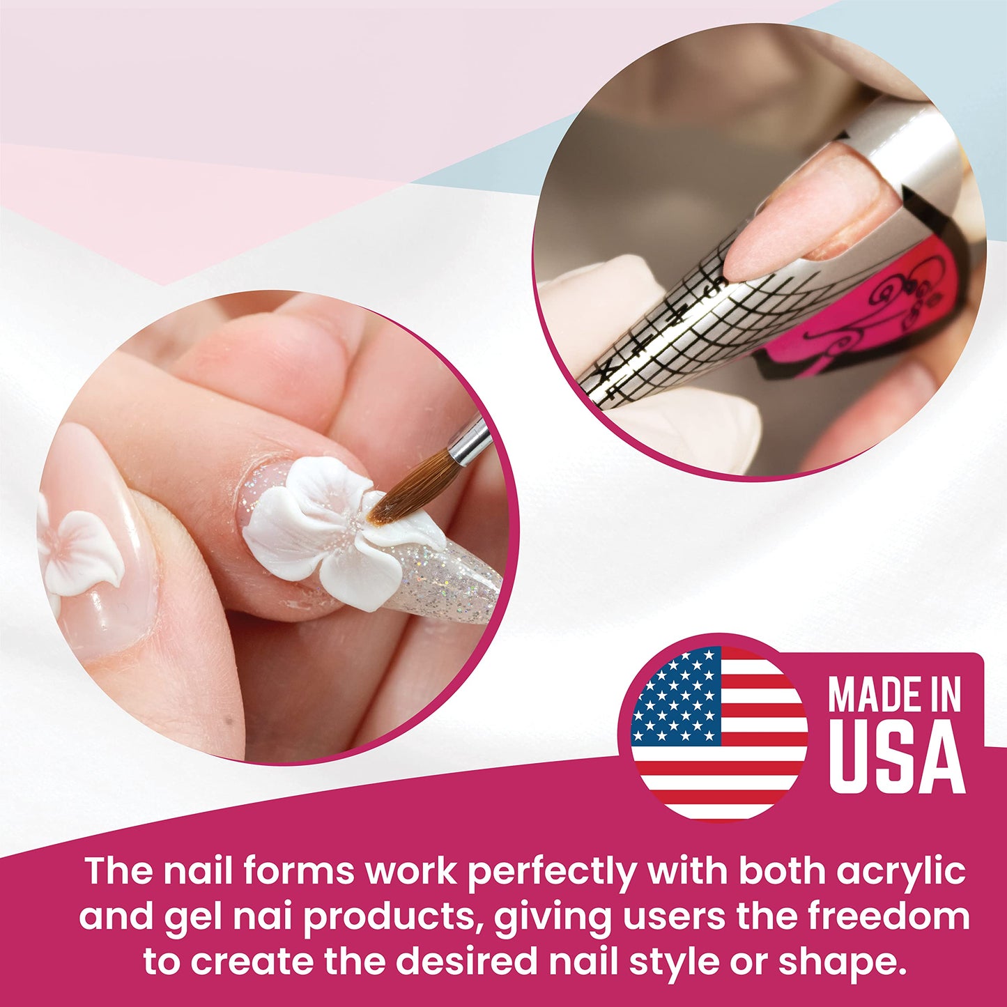 Mia Secret Multistilo 500 PCS - Nail Extension Tips, Forms for Acrylic & Gel Nails - Guide Stickers Beauty & Personal Care Mia Secret