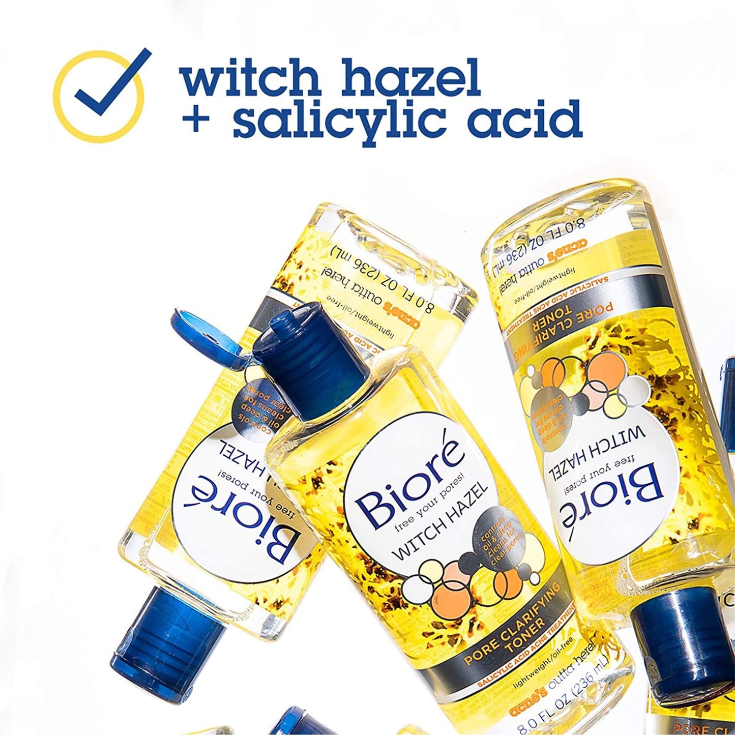 Bioré Witch Hazel Face Toner, Pore Clarifying with 2% Salicylic Acid for Acne Clearing and Balanced Skin Purification, 8.0 Ounce (3 Pack) Beauty and Personal Care Bioré