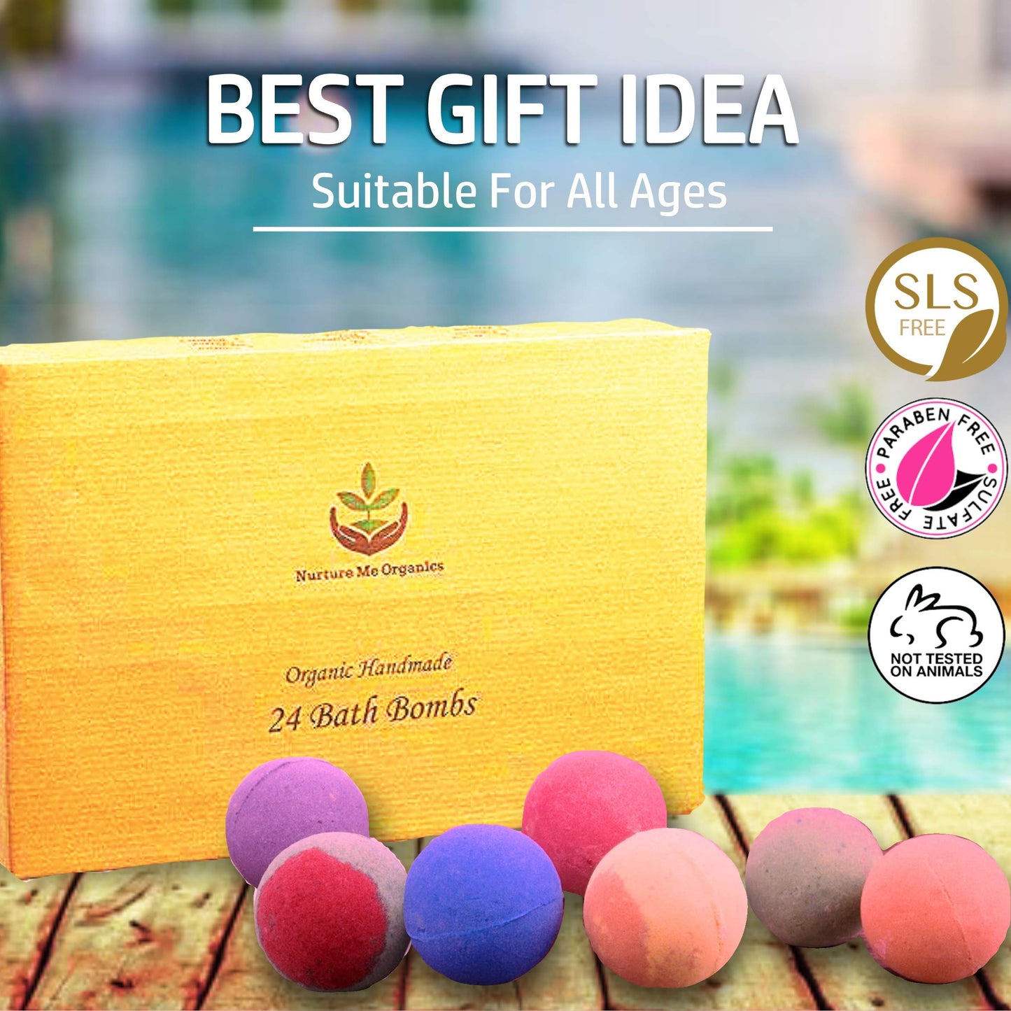 Bulk Bath Bombs Gift Set - 24 Nurture Me Organic Bath Bomb Kit - Moisturizing Bath Bombs Bath Gift Set - Best Birthday Gifts for Women, Mom, Girls…