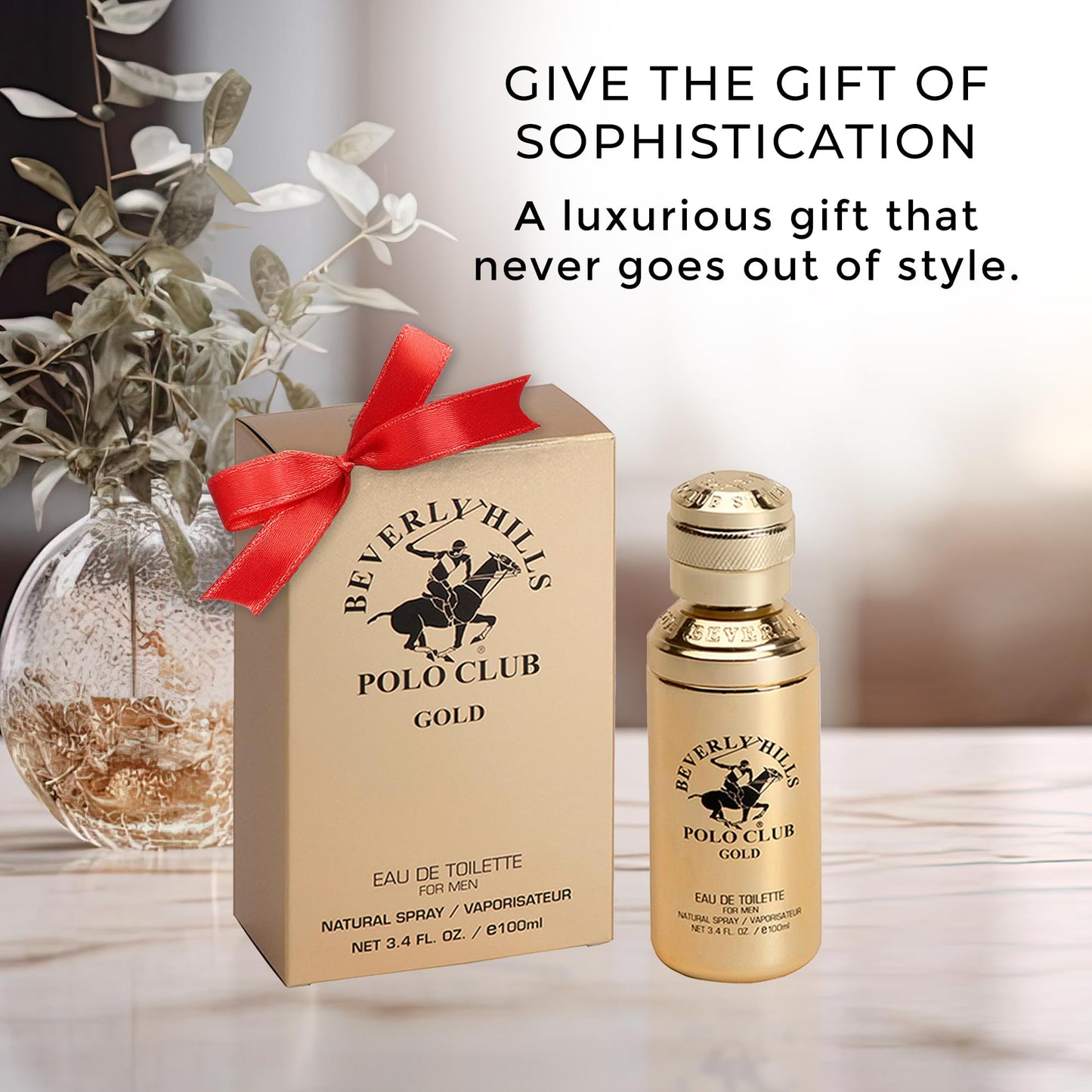 Beverly Hills Polo Club GOLD - Cologne for Men with Notes of Sandalwood, Leather & Patchouli - Classic & Sexy Fragrance Scent