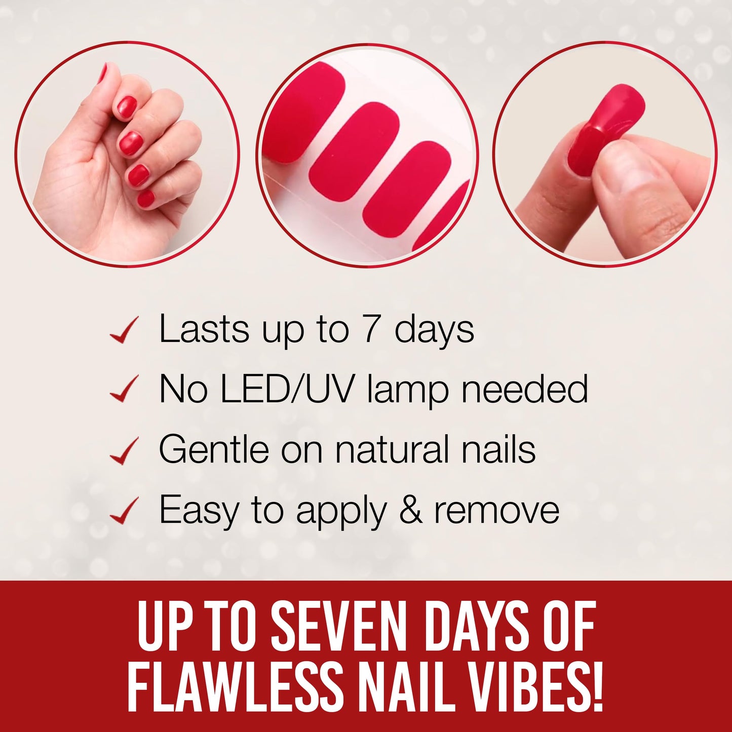 Ardell Nail Addict Nail Strips, Regal Red, Instant Manicure Strips, Lasts Up to 7 Days, No Lamp Needed, 16-Pack Beauty & Personal Care Ardell