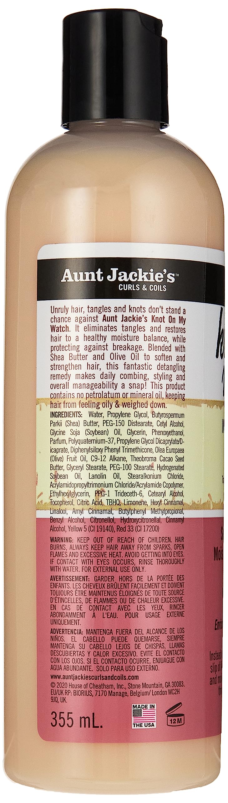 Aunt Jackies Knot On My Watch Detangling Therapy 12 Ounce (354ml) (6 Pack)