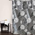 Popular Home The Erica Collection W-ATT VAL Shower Curtain, 70 by 72", Grey