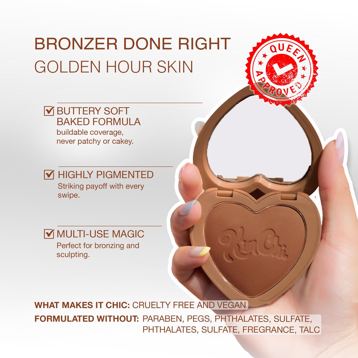 KimChiChic Beauty Thailor Bronzer, Silky Matte Finish for a Sun-Kissed Glow, Buildable Formula, Heart-Shaped Compact with Mirror, Cruelty-Free, I Went