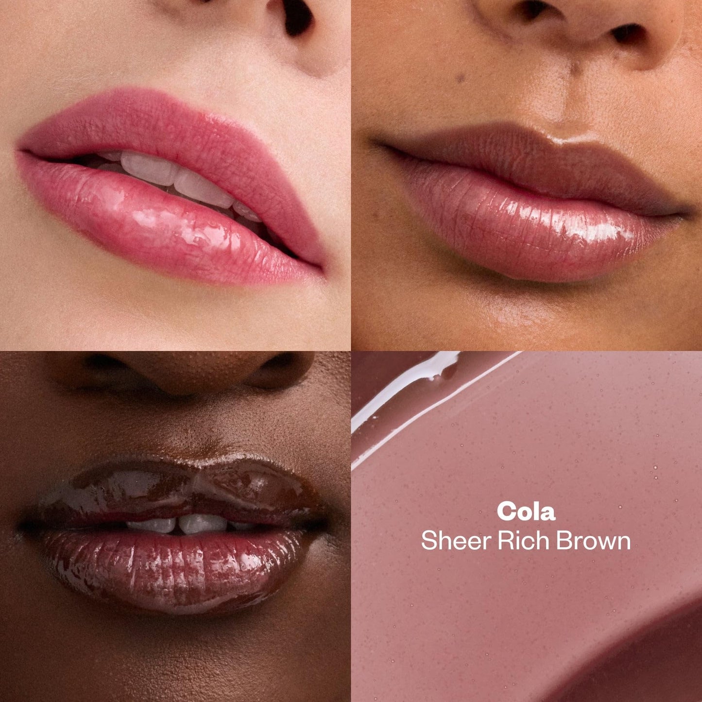 Kosas Wet Lip Oil Gloss - Plumping Peptide Lip Treatment Gloss in Sheer Rich Brown, Hydrating with Hyaluronic Acid, Peptides & Plant Oils, Non-Sticky,