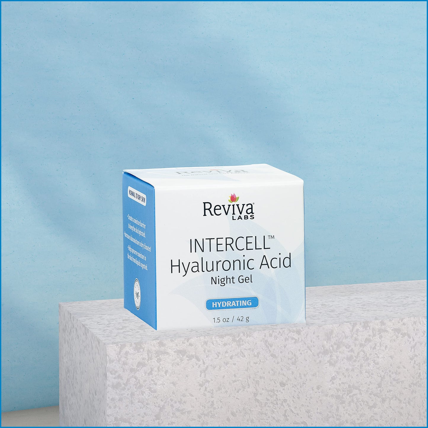 Reviva Intercell Night Face Gel With Hyaluronic Acid, Increase Skin Moisture - 1.25 Oz