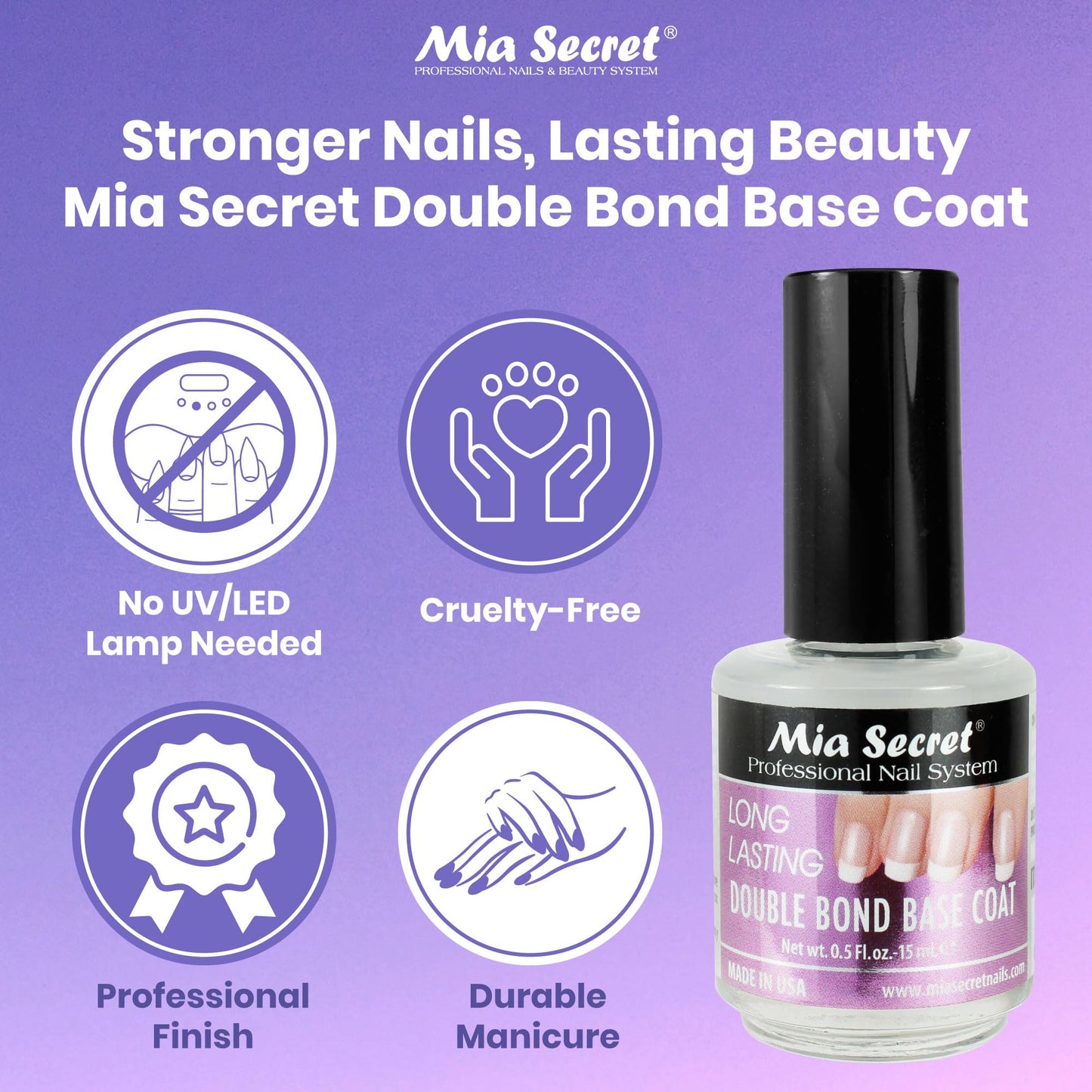 Mia Secret Professional Double Bond Base Coat Beauty & Personal Care Mia Secret