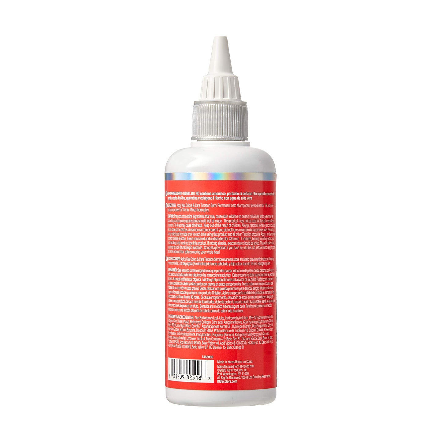 Red by Kiss Tintation Semi-Permanent Hair Color, Aloe Vera Water Based, Argan Oil, Olive Oil, Collagen & Keratin, Long-Lasting Color Dye (Neon Peach