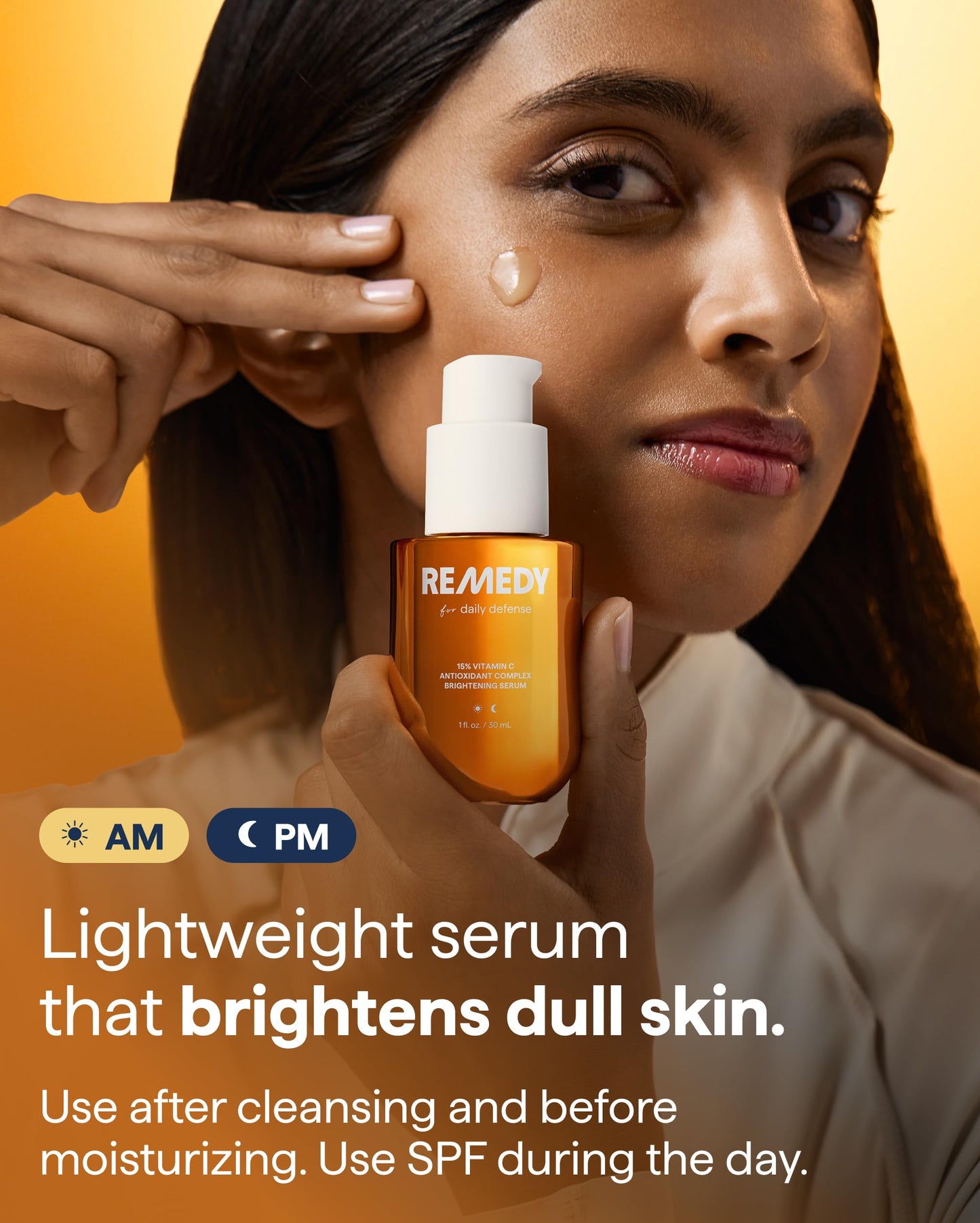 Remedy for Daily Defense | 15% Vitamin C Complex Brightening Serum | Stabilized Vitamin C with Next-Gen Antioxidants, Ferulic Acid, Ectoin | Fragrance Beauty and Personal Care Remedy Science
