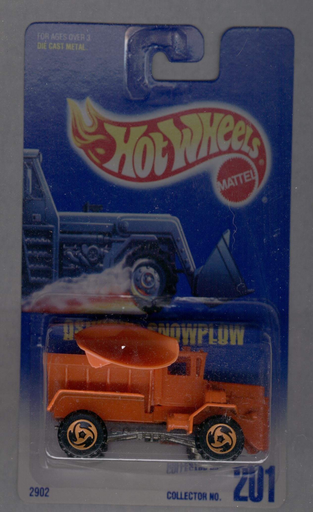 Hot Wheels 1991-201 Oshkosh Snowplow Blue Card 1:64 Scale