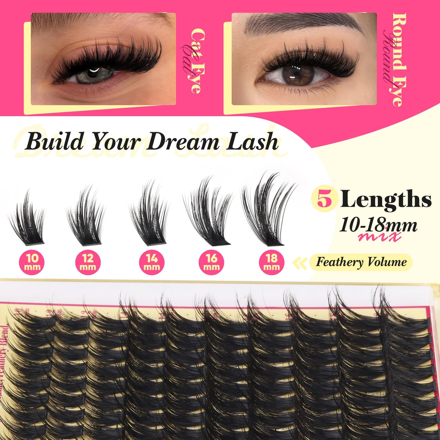 Wispy Lash Clusters with Spikes Manga Lash Clusters 160D Eyelash Clusters 10-18MM Thick Lashes Clusters Fluffy Cluster Eyelash Extensions by FANXITON Beauty and Personal Care FANXITON