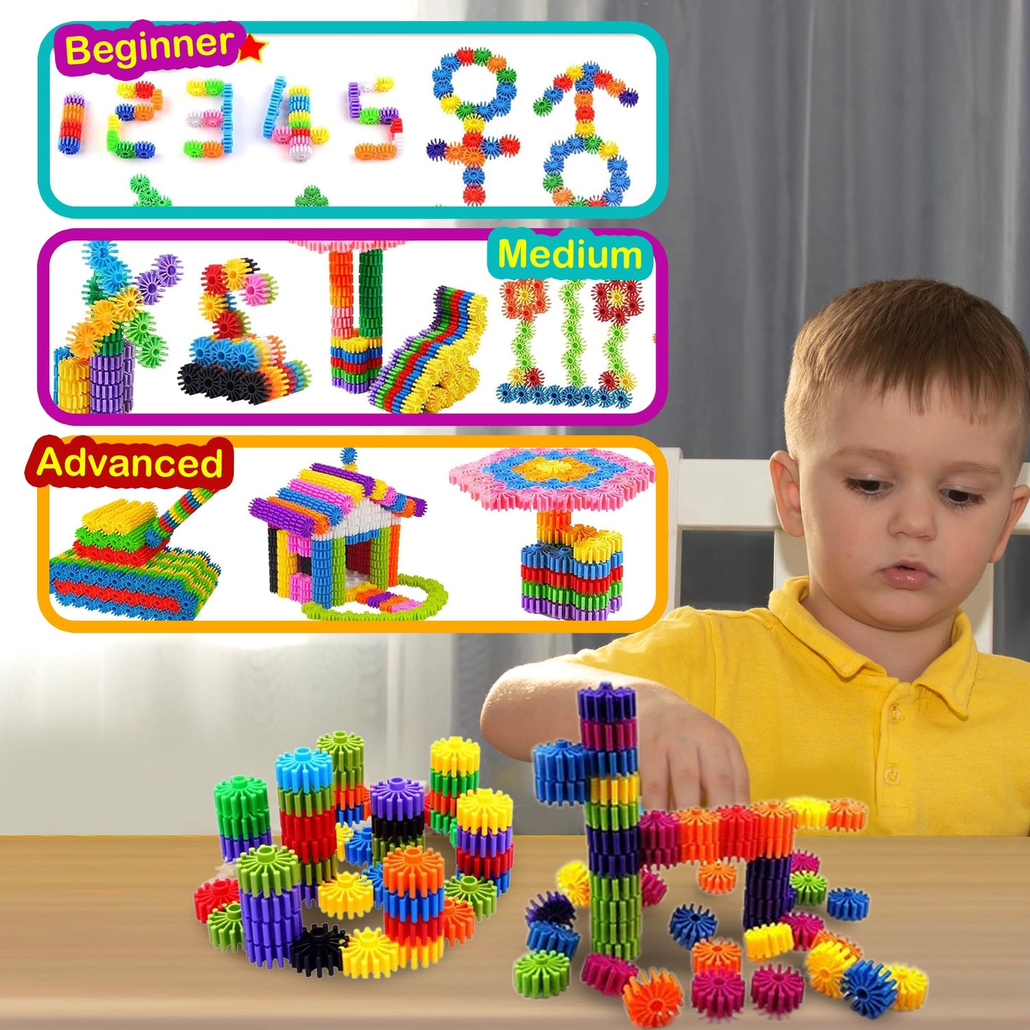 KAKATIMES STEM Gear Building Blocks – Educational Interlocking Construction Playset for Kids to Boost Creativity & Problem-Solving