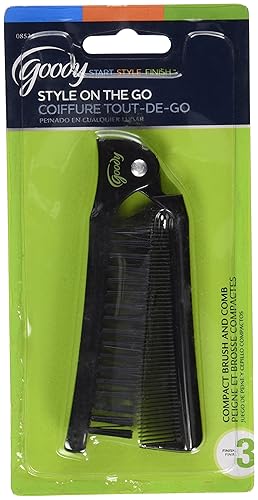 Goody 08524 Style On The Go Compact Brush and Comb Combo; Maintain Your Look On the Go; Perfect Size for Purse, Pocket or Tote Bag; Measures Approx.
