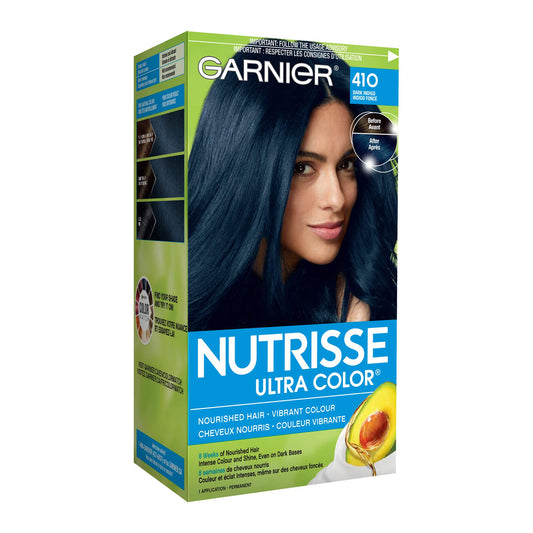 Garnier Nutrisse Ultra Nourishing Hair Color Creme with Triple Oils, Permanent Dye for 100% Gray Coverage, Blue Curaçao IN2 (Packaging may vary) Beauty & Personal Care Garnier