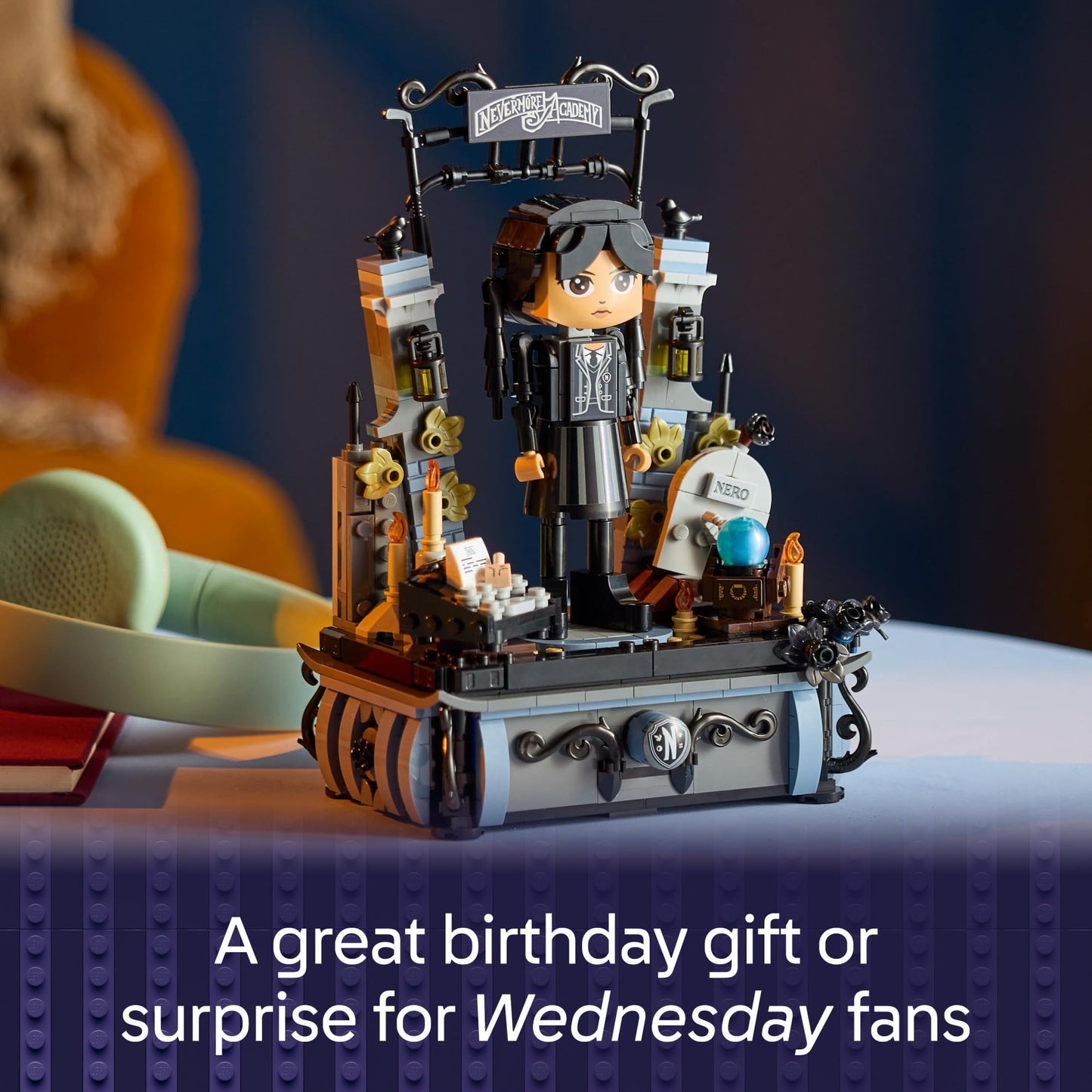 LEGO Wednesday Addams Figure – Collectible Building Toy for Kids, Girls & Boys 10+, Display Doll for Fans, Birthday Gift Idea, 76780