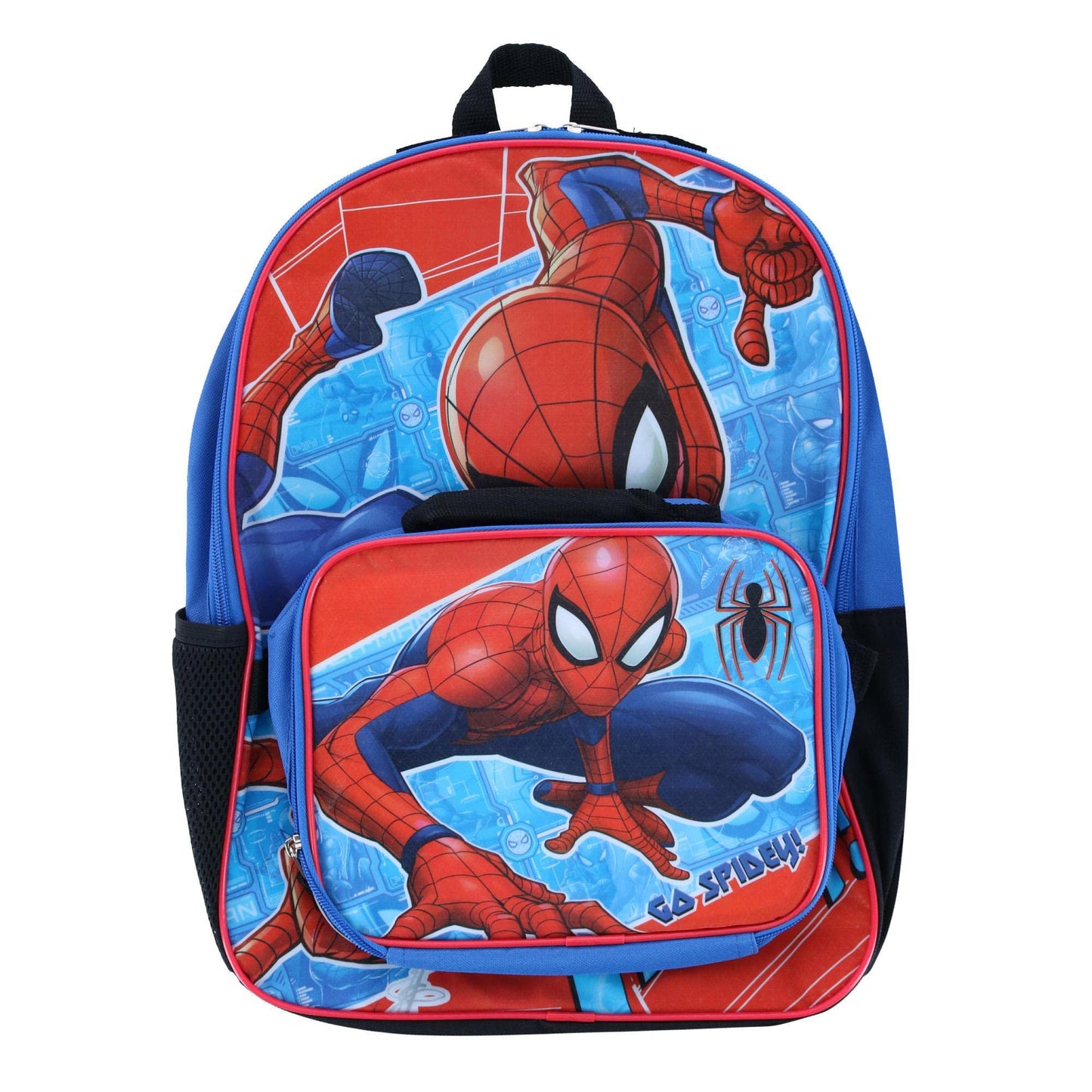 Marvel Boy's Spider-Man 16-Inch Backpack with Lunch Bag, Blue