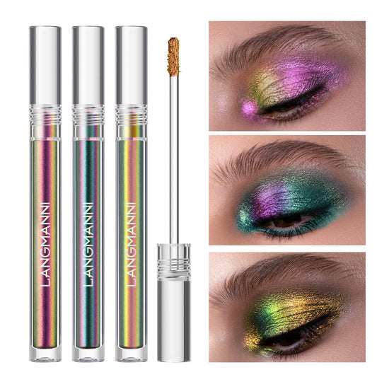 Jolilab Metallic Liquid Chameleon Eyeshadow, Multi-Dimensional Eye Looks, Long-lasting Holographic Glitter Multichrome Eyeshadows Makeup