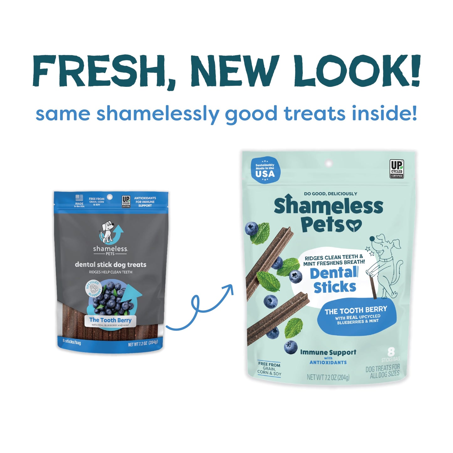 Shameless Pets Dental Treats for Dogs – Tooth Berry Sticks for Teeth Cleaning, Fresh Breath & Immune Support, Grain-Free