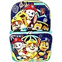Ruz Paw Patrol Boy's 16 Inch Backpack With Removable Matching Lunch Box Set (Black-Blue)