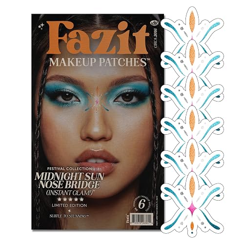 Fazit Makeup Patches - Midnight Sun Nose Bridge - Glow Up Make-Up Patches - Cute Glitter Makeup Accessories for Women - Cosmetic Glitter for Face