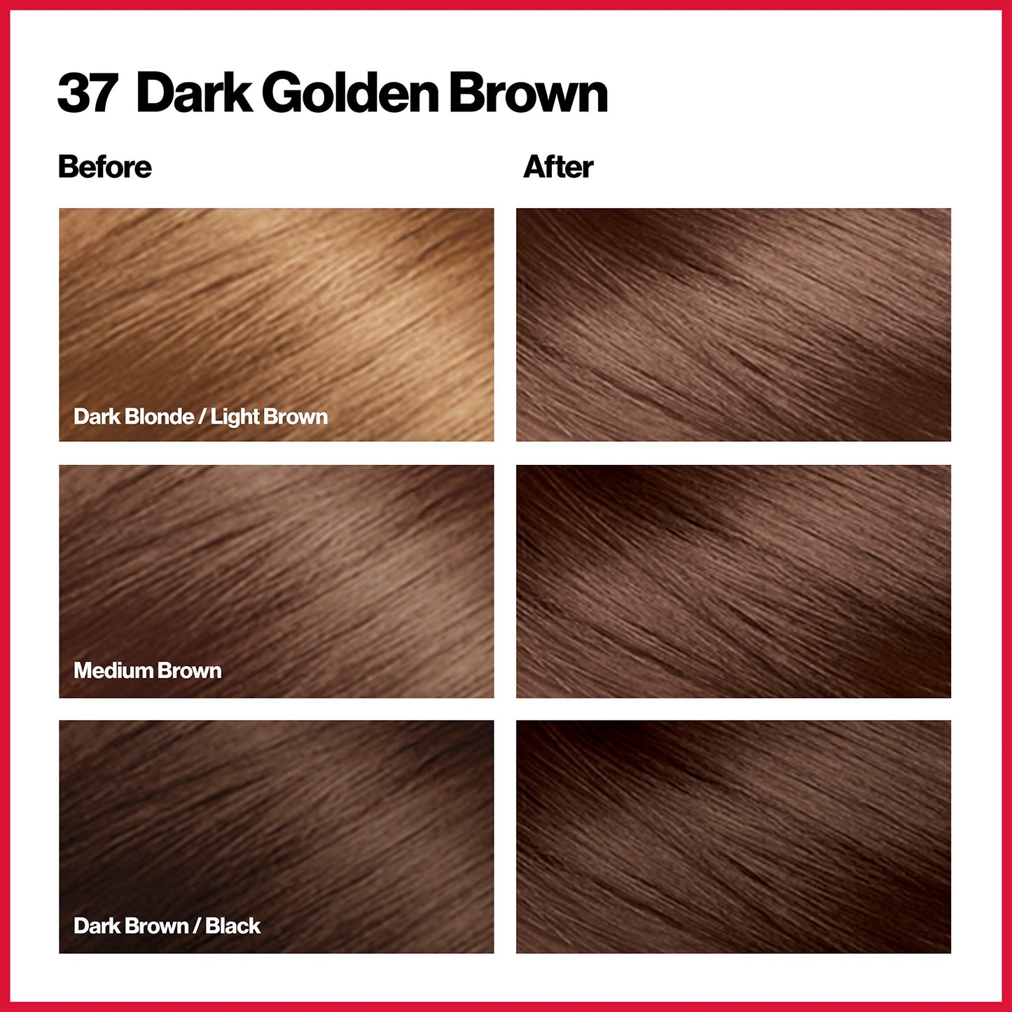 Revlon Permanent Hair Color, Permanent Hair Dye, Colorsilk with 100% Gray Coverage, Ammonia-Free, Keratin and Amino Acids, 37 Dark Golden Brown, 4.4