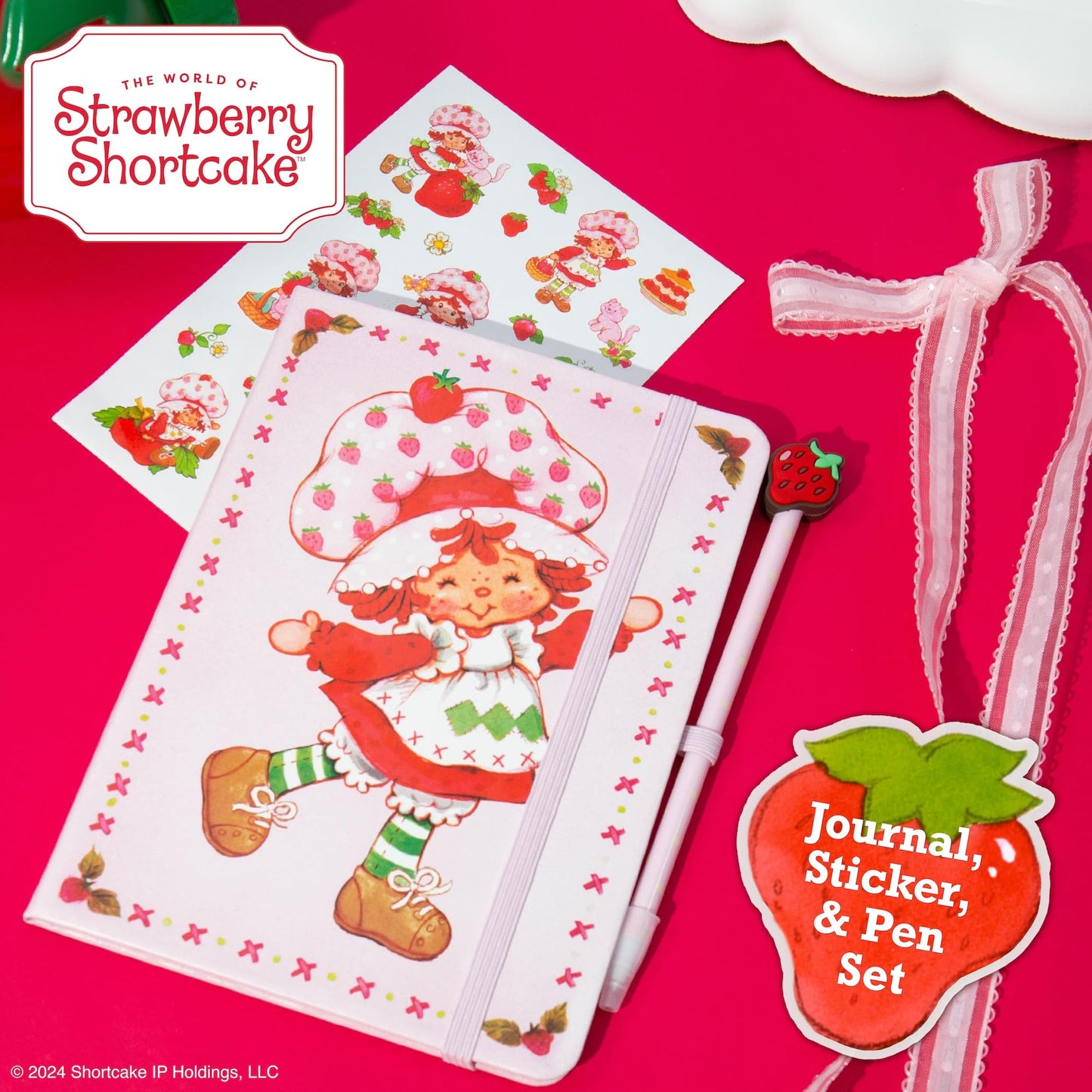 Strawberry Shortcake Journal Set – Diary Kit with Pen & Scented Stickers, Cute Stationery Gift for Girls, Perfect for Ages 8+