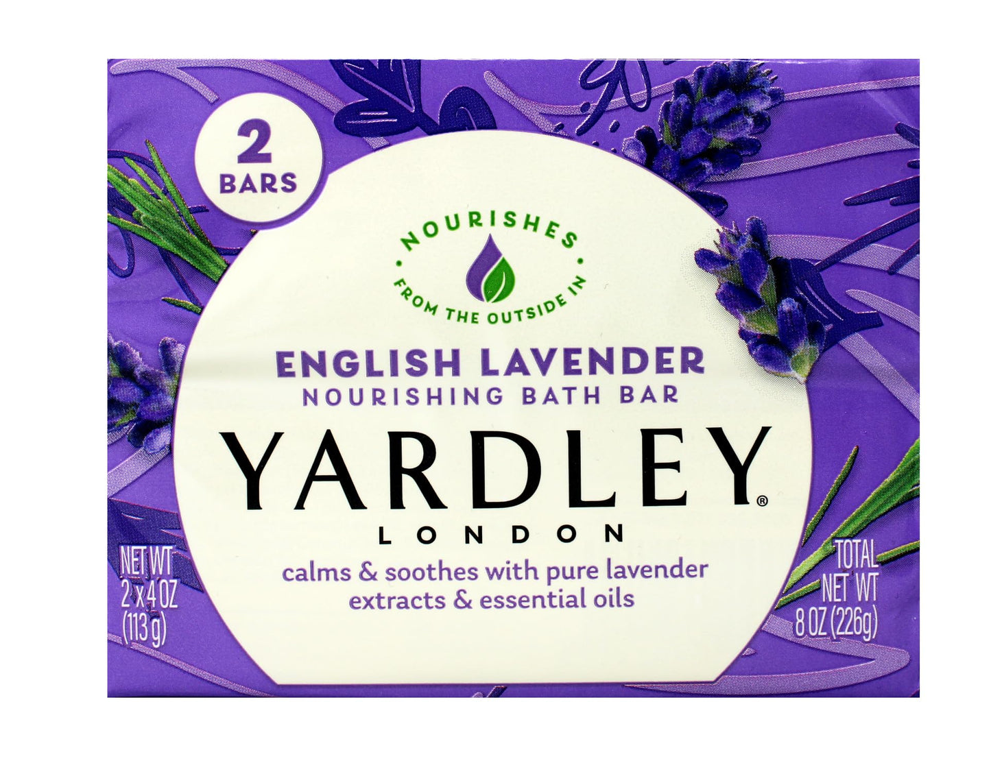 Yardley London English Lavender Nourishing Bath Bar Soap, Calming and Soothing with Essential Oils, 6 Boxes (2 Bars Each, 4 oz Per Bar)