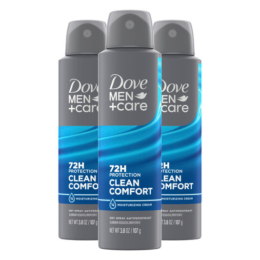 Dove Men+Care Antiperspirant Deodorant Dry Spray Clean Comfort For Men 72-hour Sweat and Odor Protection with Triple Defense Technology, 3.8 Ounce Beauty & Personal Care DOVE MEN + CARE