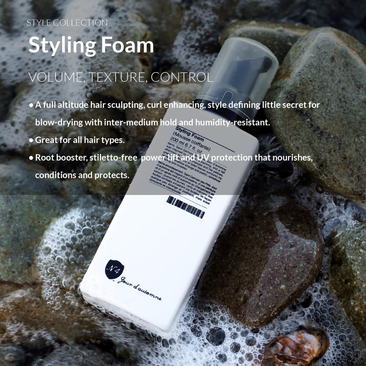 Number 4 Styling Foam. Medium Support Hair Mousse for Volume & Control, Essential for Wavy & Curly Hair, 6.7 oz