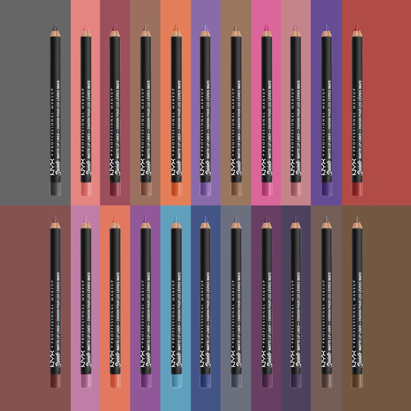 NYX PROFESSIONAL MAKEUP Suede Matte Lip Liner, Velvety-Smooth, Long-Lasting Formula For A Defined Lip Makeup Look - Los Angeles (Brown)