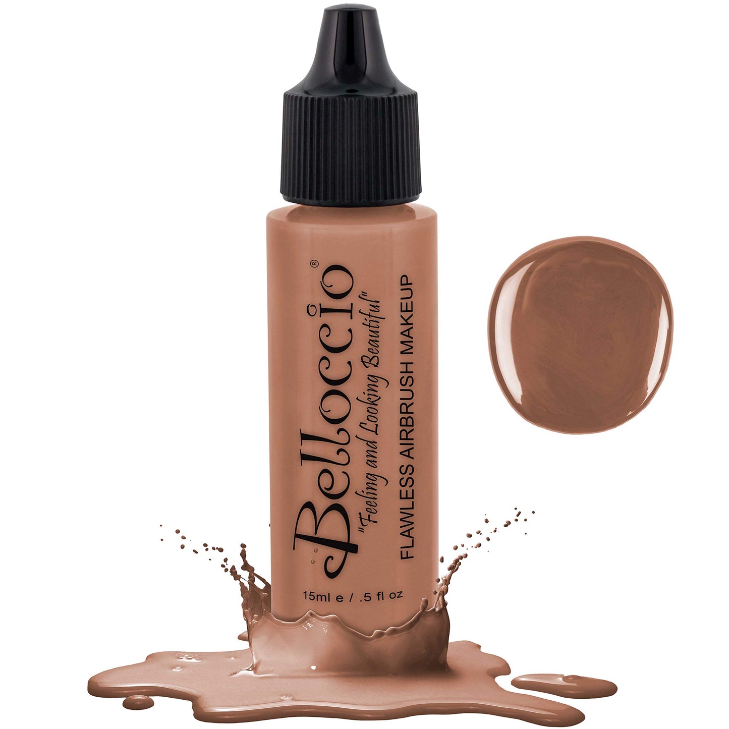 Belloccio's Professional Cosmetic Airbrush Makeup Foundation 1/2oz Bottle: Beige- Light-medium Pink Undertones