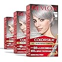 Revlon ColorSilk with Bond Repair Complex, Blonde Permanent Hair Color, 100% Gray Coverage, Ammonia Free Hair Dye, Vegan Keratin, 82B Silver Blonde