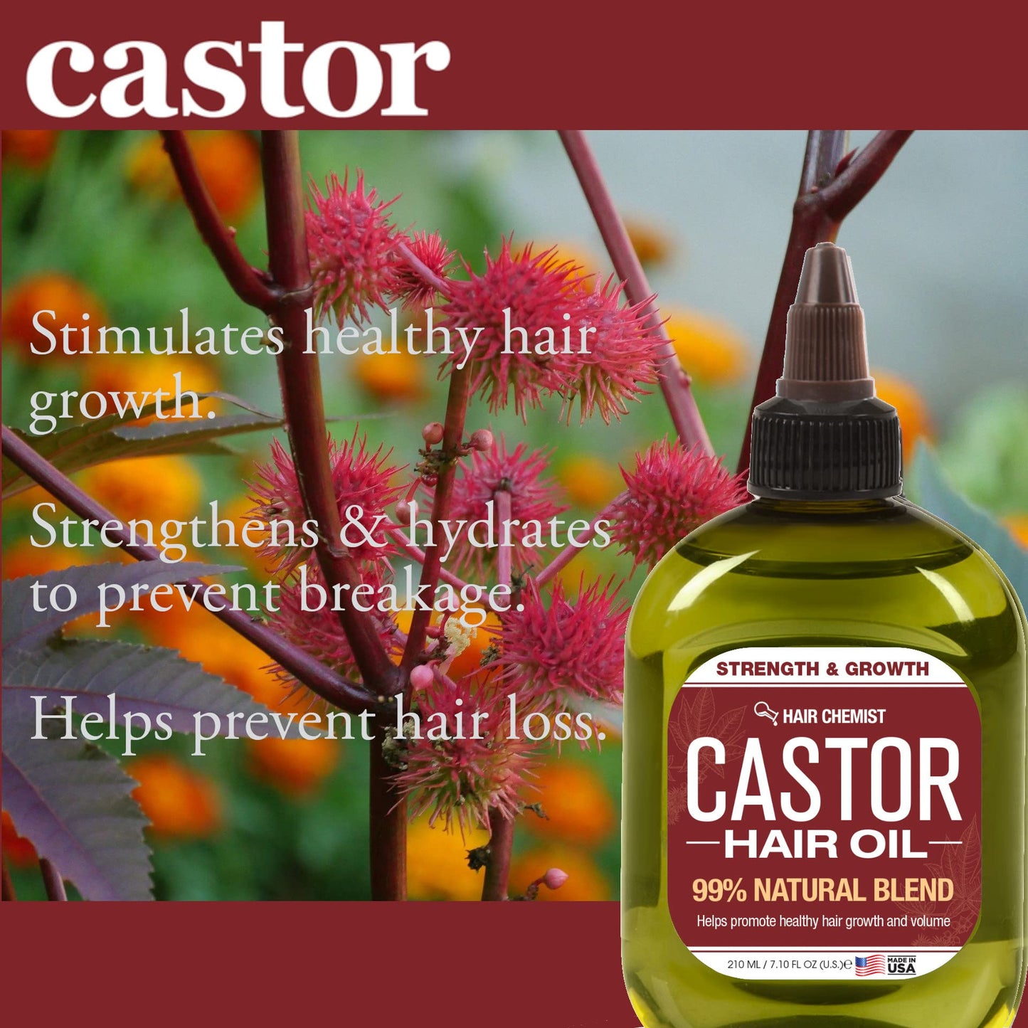 Hair Chemist Castor Oil 7.1 oz - Strengthening & Growth Stimulator for Hair Growth