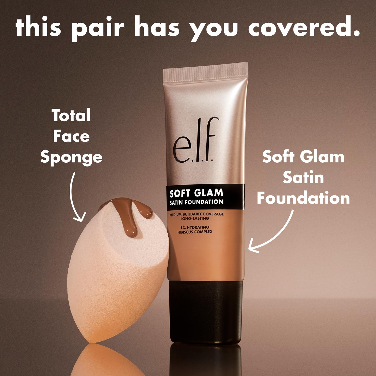 e.l.f. Soft Glam Foundation, Medium Coverage, Long-Lasting & Buildable Foundation For A Smooth, Satin Finish, Vegan & Cruelty-Free, 64 Rich Neutral