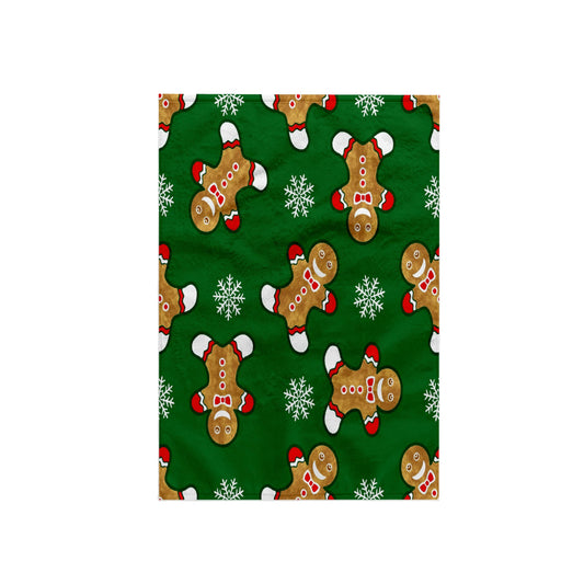 3D Rose TWL_219036_1 Cheerful Christmas Gingerbread Men & Snowflakes Towel, 15" x 22"