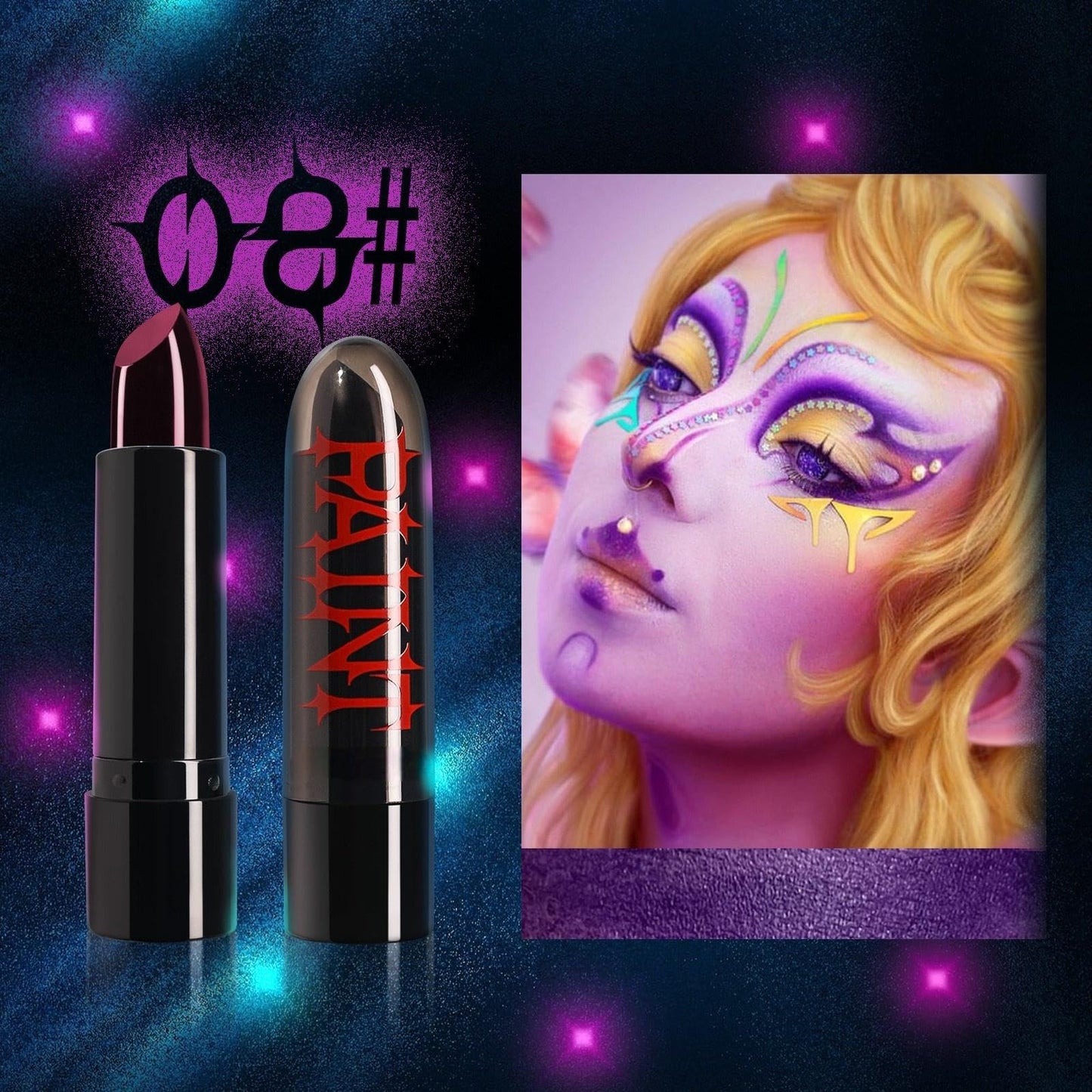Halloween Face Body Paint Stick - Vampire Makeup Kit (5 Colors: Black, White, Red, Green, Blue) - Easy Apply Waterproof Long Lasting for Kids Adults
